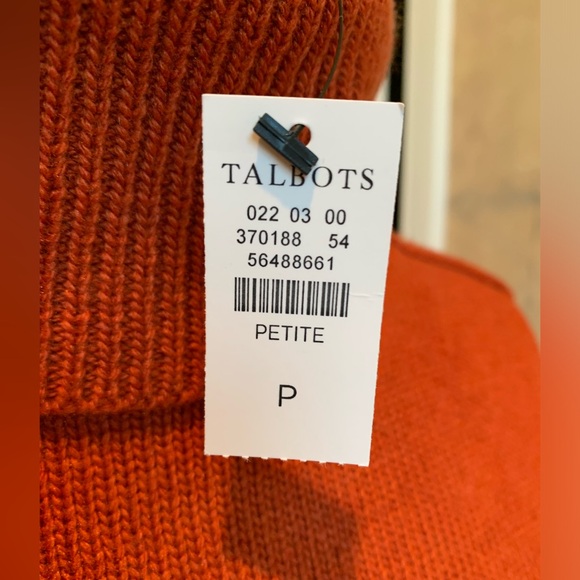 Talbots NWT burnt orange 3/4 sleeve turtleneck sweater size P (smalll?) petite - Picture 5 of 15